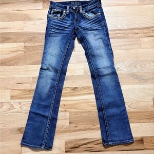 Grace Dark Blue Straight Leg Women's Jeans